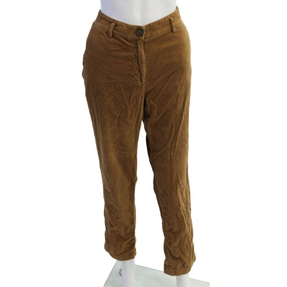Pants Mens Cropped Pants Brown Striped Cotton Button Inseam 28 Size M